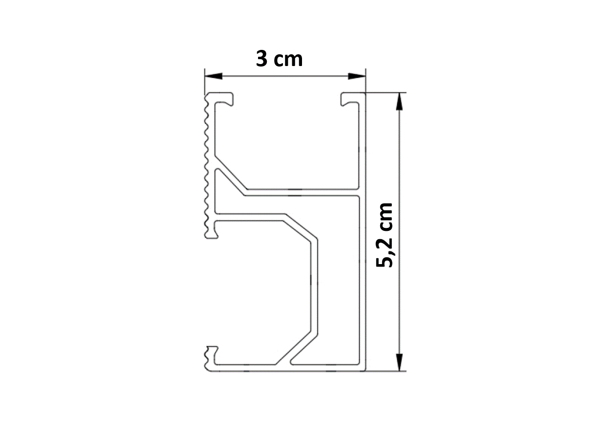 Aluminium Rail - 210 cm - Baltic Energy